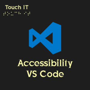 На темно-сером фоне логотип VS Code и надпись "accessibility vs code"